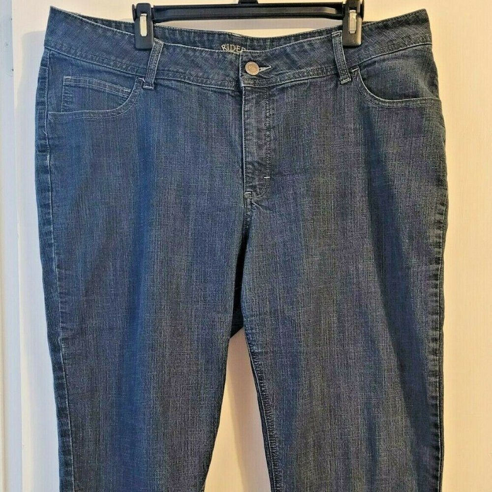 Woman's Sz 20W (42x20) RIDERS by LEE Plus Size Blue Denim 5 Pocket Cropped Jeans
